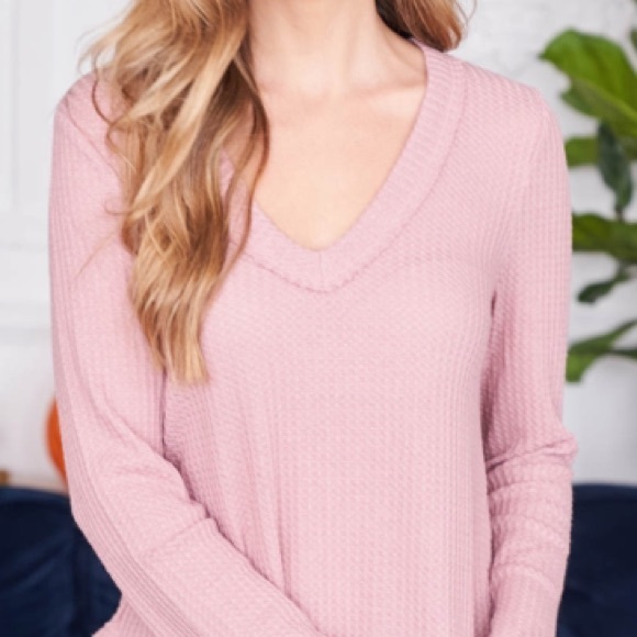 Powder rose blush PINK peplum long-sleeve top. PRETTY!๐ธ - Picture 11 of 15